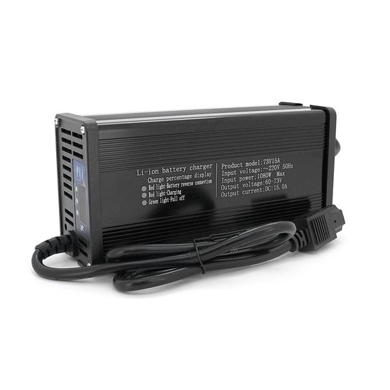 Зарядний пристрій Jinyi для акумуляторів LiFePo4 60V(73V),20S,15A,штекер Triangle plug (T-tipe/C13/IEC),з індикацією,BOX | Зображення 1