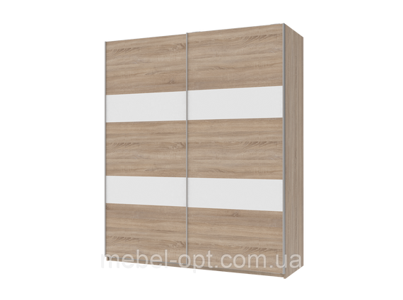 Шафа купе L-Caiser Doros Дуб Сонома / Дуб Сонома вставки Білий 2 ДСП 180х60х213 (42004002)