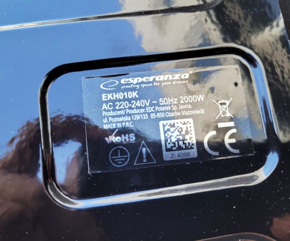Плита двухконфорочная электрическая кухонная Esperanza EKH010K настольная переносная электроплита дисковая | Зображення 7