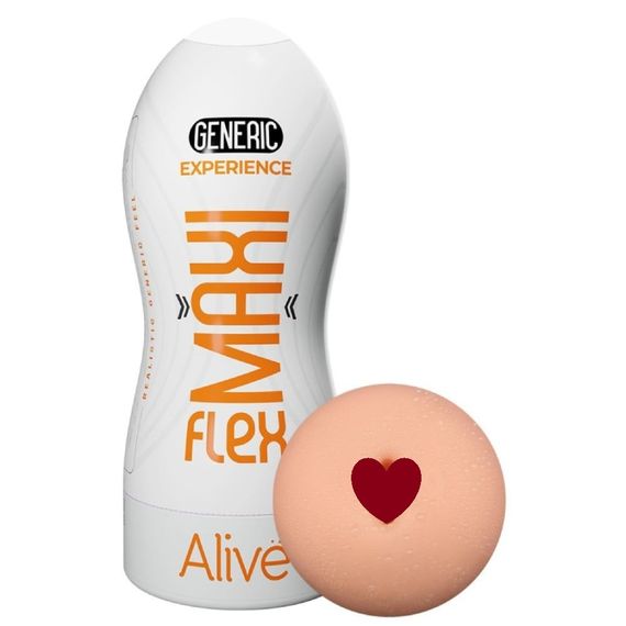 Мастурбатор вагіна Alive Maxi Flex Generic Experience бежевий у білій колбі Sex Aura