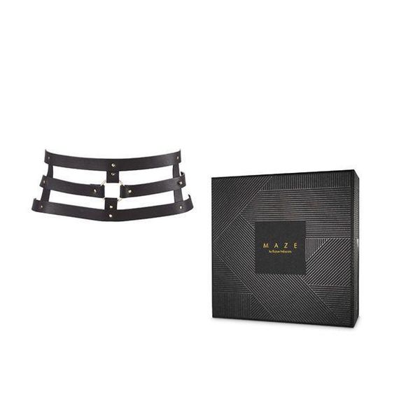 Портупея-пояс Bijoux Indiscrets MAZE - Wide Belt and Restraints Black, экокожа | Зображення 1