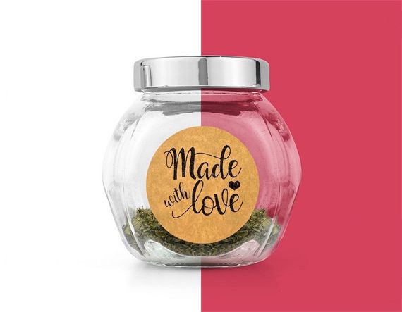 Этикетка наклейка круглая крафт "Made with love 01", Диаметр 50 мм, 250 шт/рулон, Viskom | Зображення 8