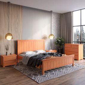 Двоспальне дерев&#039;яне ліжко Mebigrand Вірджинія Яблуня 160х200 см (MBG-3189)