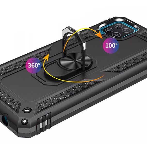 Противоударный чехол Serge Ring магнитный держатель (Ударопрочный) для Samsung Galaxy A12/M12 | Зображення 2