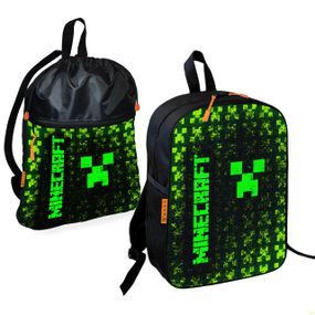 Школьный рюкзак детский Minecraft + Сумка для обуви спортивной формы рюкзак-мешок  для мальчика (01713)