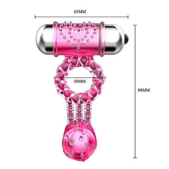 Ерекційне вібро кільце з стимулятором клітора Sweet Vibration Ring, BI - 014080 Sex Aura | Зображення 4