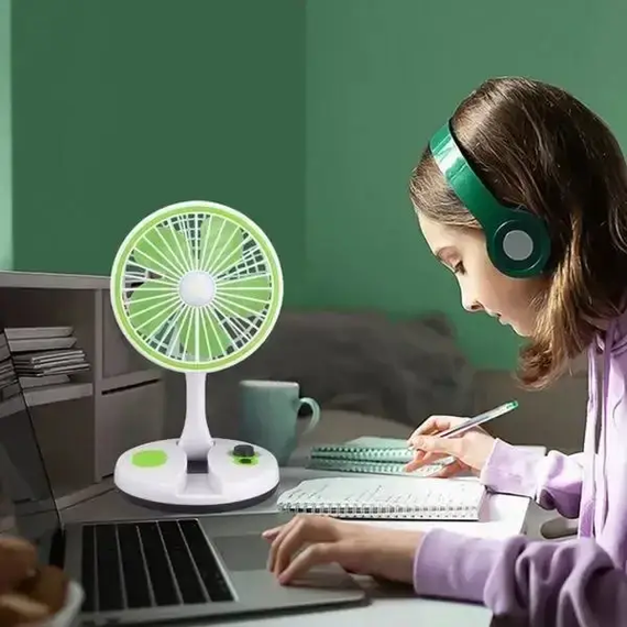 Настільний вентилятор з LED підсвіткою та USB, KC-7900 / Міні-вентилятор настільний акумуляторний | Зображення 1