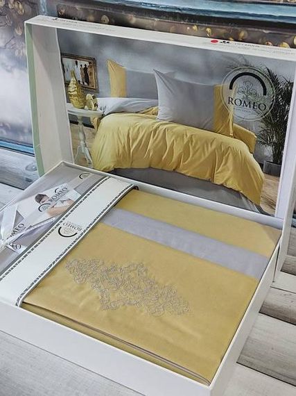 Постельное белье Romeo Vis.Yellow gri Ранфорс Хлопок Евро размер