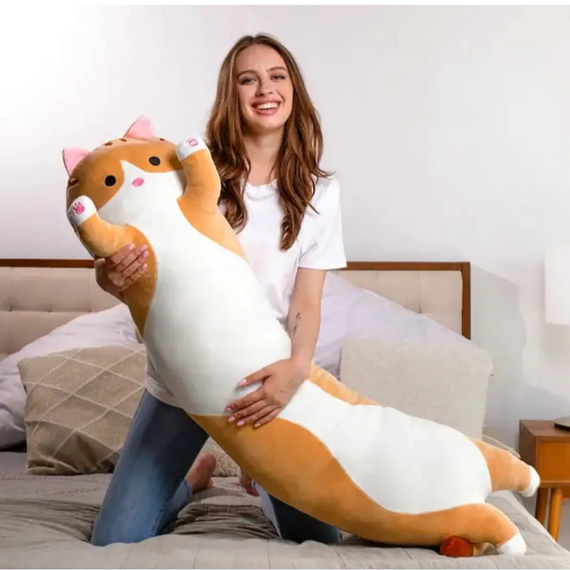 Іграшка Кіт Батон довга 109 см, М'яка подушка-валик для відпочинку та ігор | Зображення 7