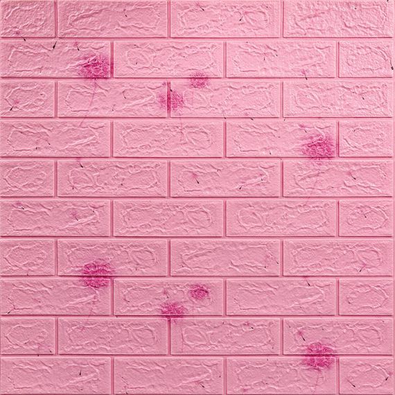 Декоративна 3D панель самоклейка під світло-рожевий цегла Кульбабка 700х770х5мм (022) SW-00000023