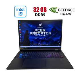 Ігровий ноутбук Б-клас Acer Predator Helios 18 PH18-72 / 18" (2560x1600) IPS / Intel Core i9-14900HX (24 (32) ядра по 2.2 - 5.7 GHz) / 32 GB DDR5 / 1000 GB SSD / nVidia GeForce RTX 4090, 16 GB GDDR6, 256-bit / WebCam б/в