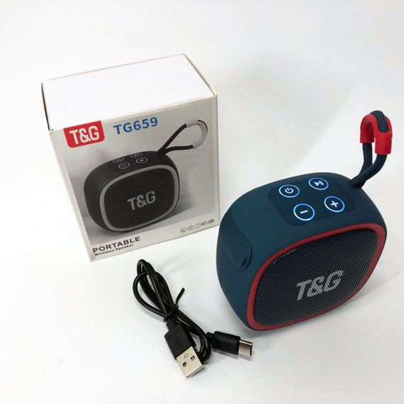 Портативна Bluetooth-колонка TG659 із ремінцем. IW-765 Колір: синій | Зображення 6
