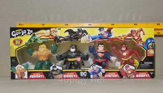 Набор Heroes of Goo Jit Zu Licensed DC 4-Pack Оригинал Герои Гуджитсу: Аквамен, Бэтмен, Супермен, Флэш | Зображення 3