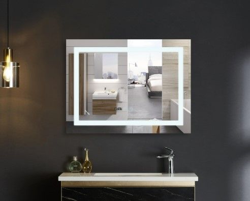 Дзеркало Mixxus WARM MR02-80x60-CASE з LED Touch, Anti-fog, димером, регулюванням яскравості, годинником (MI6671) | Зображення 3