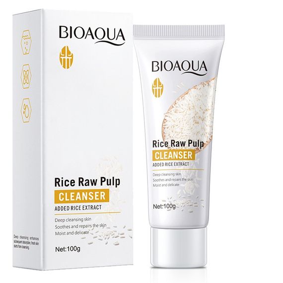 Пінка для вмивання з рисом Bioaqua Rice Raw Pulp Cleanser