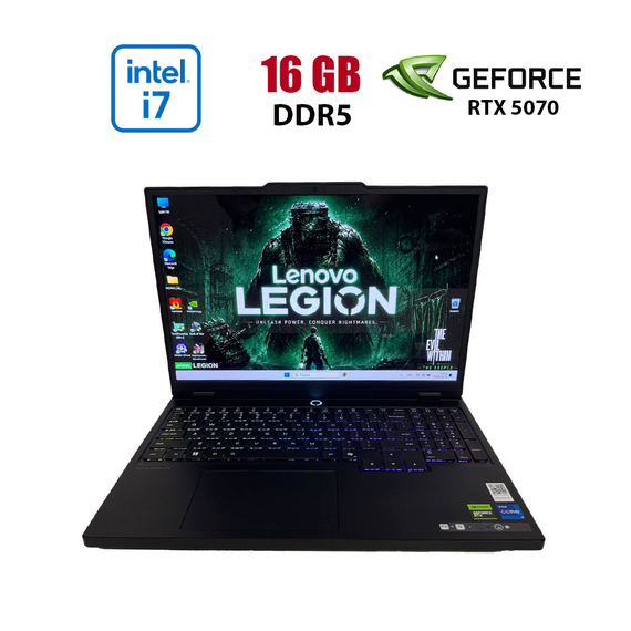 Игровой ноутбук Lenovo Legion 5 15IRX10 / 15.1" (2560x1600) OLED / Intel Core i7-14700HX (20 (28) ядер по 1.5 - 5.5 GHz) / 16 GB DDR5 / 1000 GB SSD / nVidia GeForce RTX 5070, 8 GB GDDR7, 128-bit / WebCam б/у