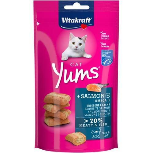 Подушечки Vitakraft Yums для кішок, лосось і Омега 3, 40 г
