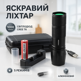 Военный тактический фонарь BL-1831 T6 Police, Лед фонарик с зарядкой, Тактические фонари аккумуляторные LI-54