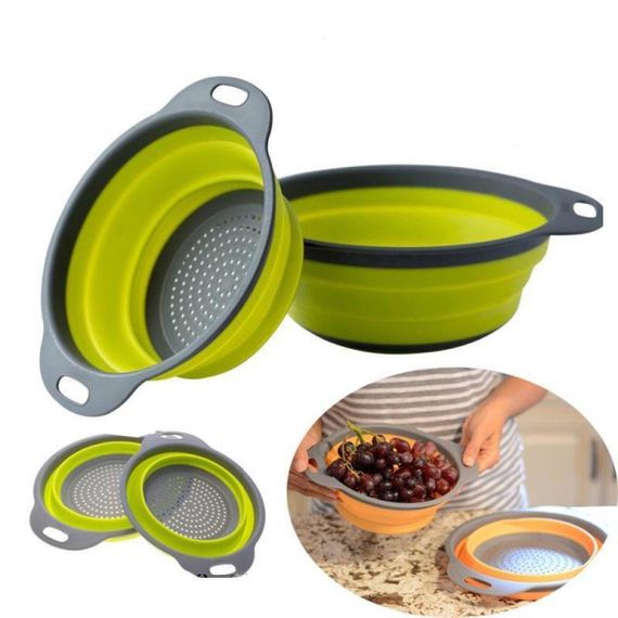Друшляк силіконовий складаний великий + маленький Collapsible filter baskets | Зображення 1