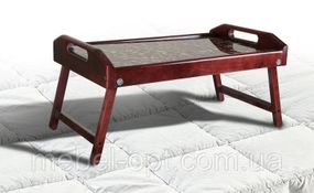 Столик для завтрака стекло кофе 250 х 550 х 350, массив ольха