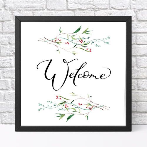 Постер в рамке Welcome 30x30 см