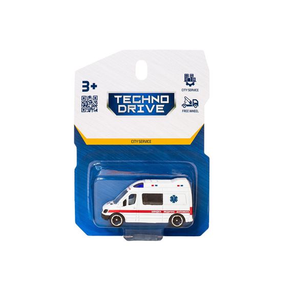 Автомодель детская Скорая помощь TechnoDrive 250421CG-3 масштаб 1:64 | Зображення 4
