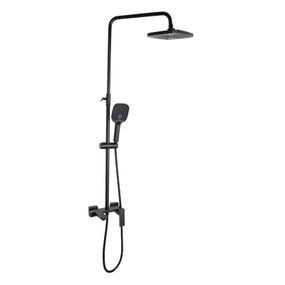 Душова система універсальна Qtap Gemini на три споживача (з виливом) QTGEM111BLM45686 Black Matt