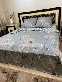 Комплект постельного белья Soft евро 200х220 см цветы одуванчики волна