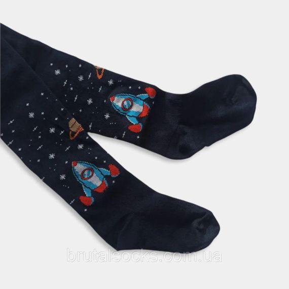Колготи для хлопчика з малюнком космос Twinsocks р.-86-92,98-104,110-116 сірий , синій 98-104 / 3-4 роки, Темно-синій