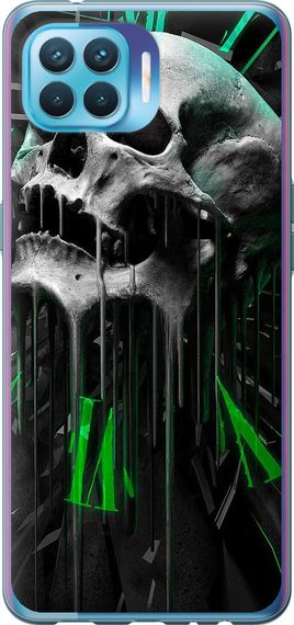 Чехол на Oppo Reno 4 Lite Череп-часы "4100u-2099-17620"