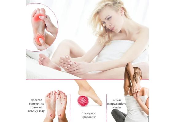 Масажний м'ячик подвійний EasyFit Goober фіолетовим з шипами (EF-1072-V) | Зображення 1