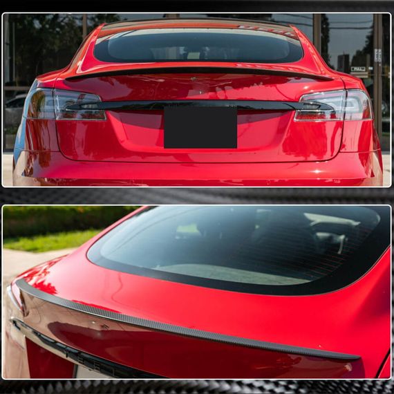 Спойлер сухой карбон V8 (2012-2022) для Tesla Model S 2016- гг | Зображення 1