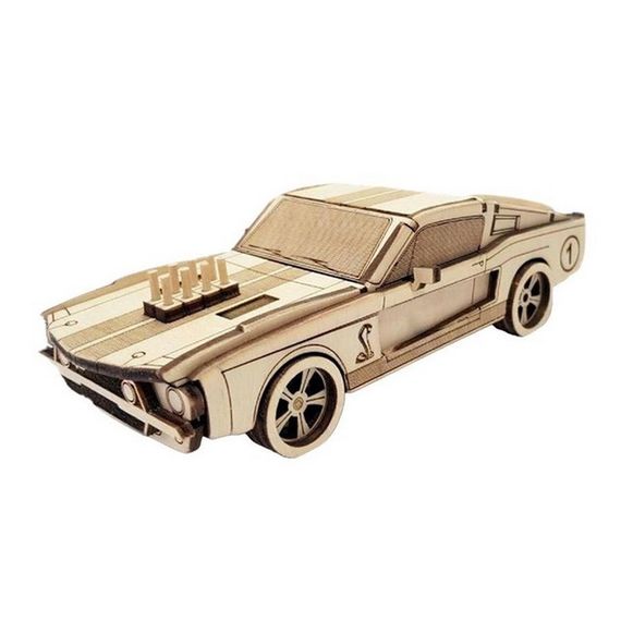 Деревянный конструктор Золотая Серия автомобиль "Mustang" BB2musta | Зображення 1