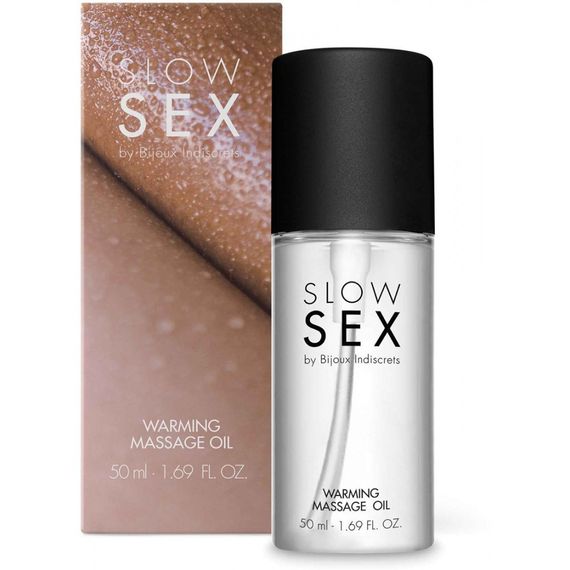 Розігріваюча їстівна масажна олія Bijoux Indiscrets WARMING MASSAGE OIL Slow Sex Sex Aura