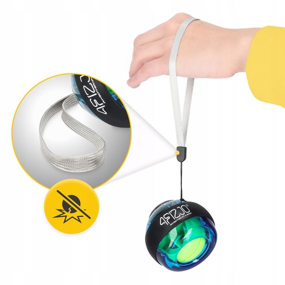Тренажер для кисті та зап'ятстя 4FIZJO Power Ball гіроскопічний Blue/Yellow (P-5905973402224) | Зображення 4