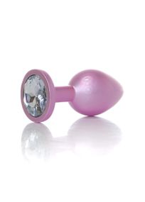 Анальна металева пробка Plug-Jewellery Pearl Pink PLUG- Clear M Sex Aura