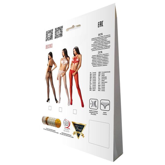 Відкритий бодістокінг Passion BS080 white, One size | Зображення 5