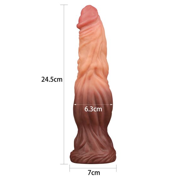 Фаллоимитатор - Dual-Layered Silicone Cock 9.5" Brown Sex Aura | Зображення 1