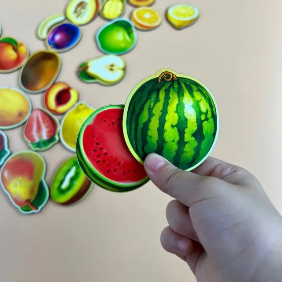 Деревянный пазл-вкладыш "Фрукты в разрезе" Ubumblebees (ПСД136) PSD136 сортер | Зображення 3