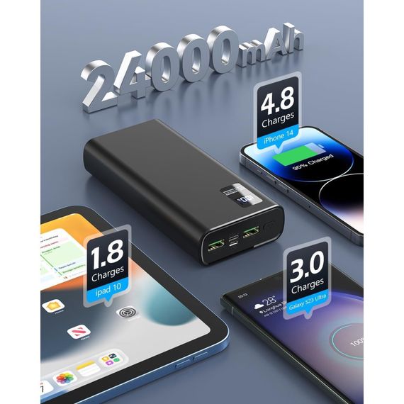 Повербанк Bogseth XHC-ZT02-PW 24000 мА·год, 22.5 W, USB C, Зовнішній акумулятор, | Зображення 2