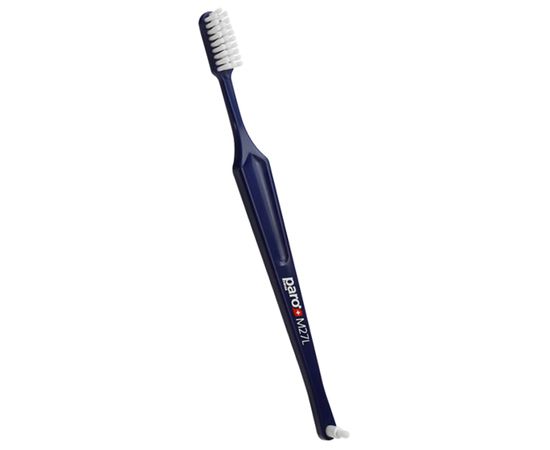 Зубна щітка середньої жорсткості paro® toothbrush M27L з монопучковою насадкою, темно-синя