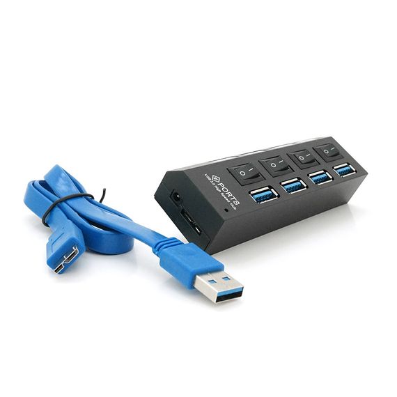 Хаб USB 3.0, 4 порти, з перемикачами, підтримка до 1TB, Пакет | Зображення 3