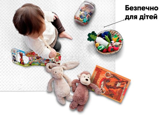 Мат-пазл EasyFit SwallowTail EVA 120х120х1 см татамі ластівчин хвіст Білий (EF-1950-W) | Зображення 1