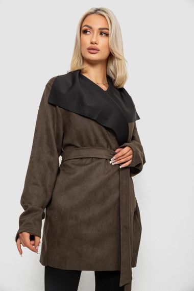 Кардиган женский однотонный, цвет хаки, 257R001 | Зображення 2