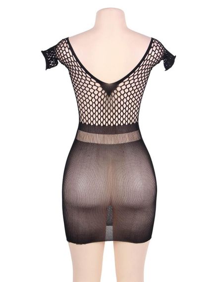 Платье-мини Star Night с ажурной сеткой, связанное крючком, черный XS-M sexstyle | Зображення 6