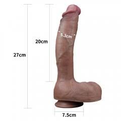 Фалоімітатор - Dual-Layered Silicone Cock 10.5" Brown Sex Aura | Зображення 2