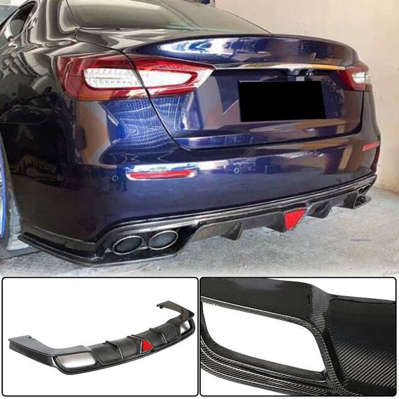 Дифузор заднього бампера V1 (для S/S Q4 2017-2020, Карбон) для Maserati Quattroporte рр