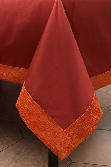 Скатертина Kayra "Carmen" тафта з шеніловим кантом 165×300 см Бордова | Зображення 2