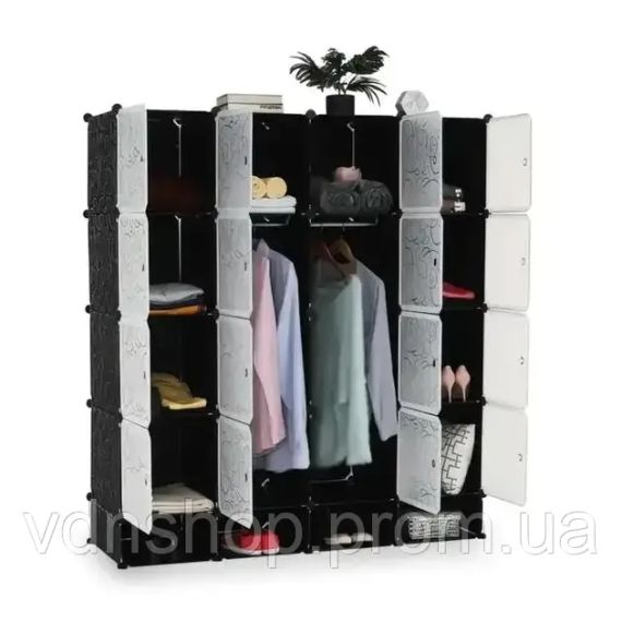 Пластикова складана шафа Storage Cube Cabinet MP-416-102A 16 секцій