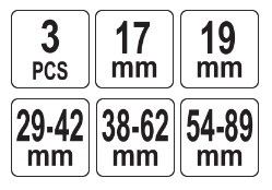 Комплект для расширения выхлопных труб М17,19 3 штуки YATO YT-06166 | Зображення 2
